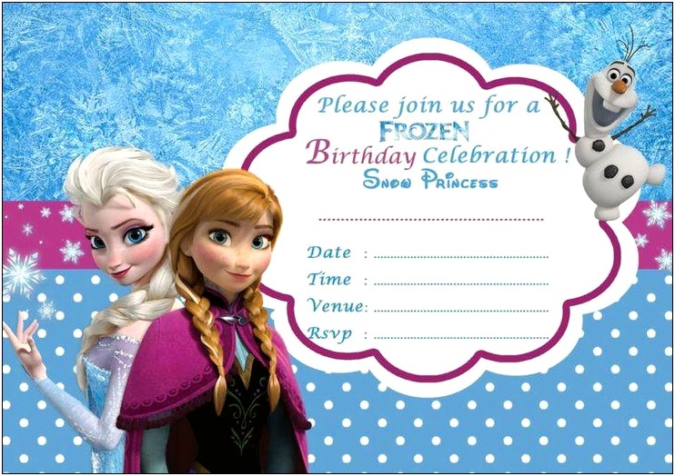 Free Frozen Birthday Party Invitation Templates
