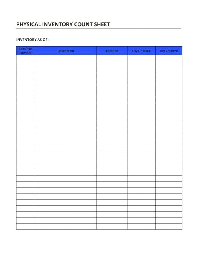 Free Full Page Inventory Spreadsheet Template