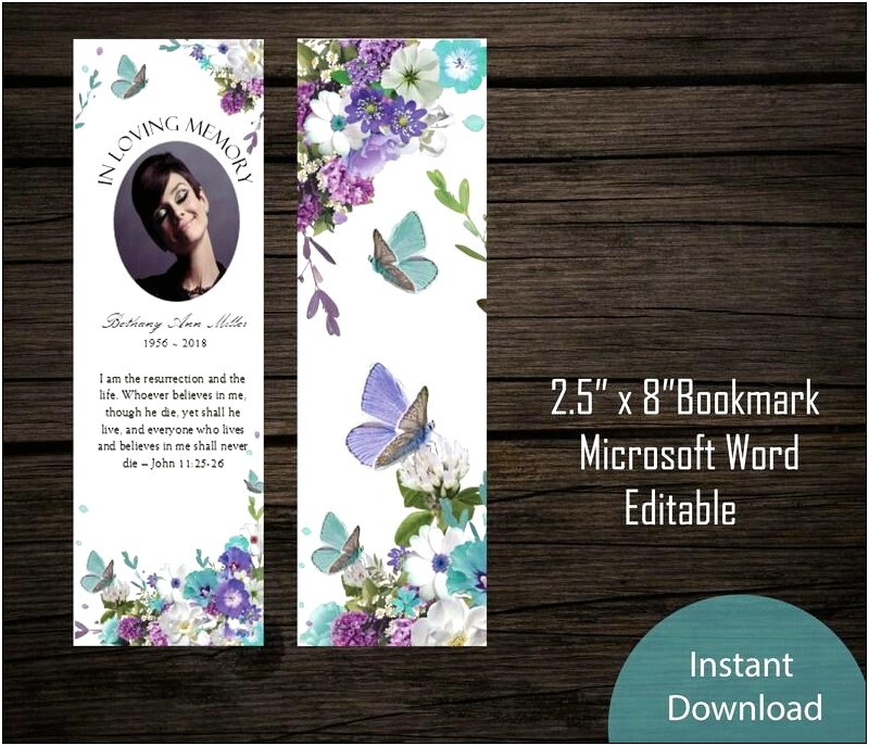 Free Funeral Bookmark Template Download Cowboy Theme