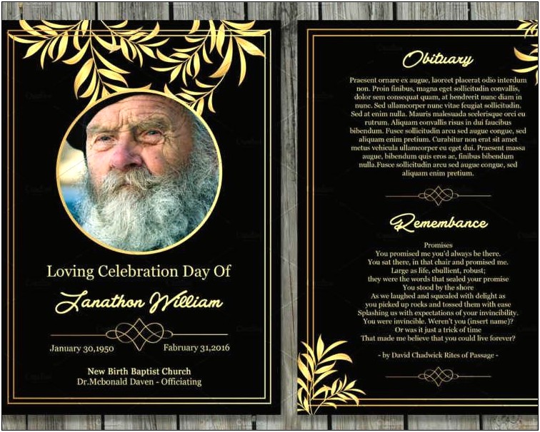 Free Funeral Cards Templates Png High Resolution