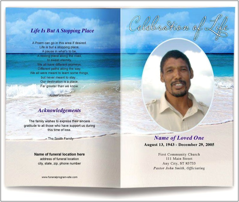 Free Funeral Program Template For Mac