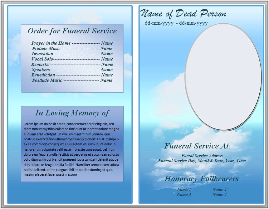 Free Funeral Program Template Ms Word