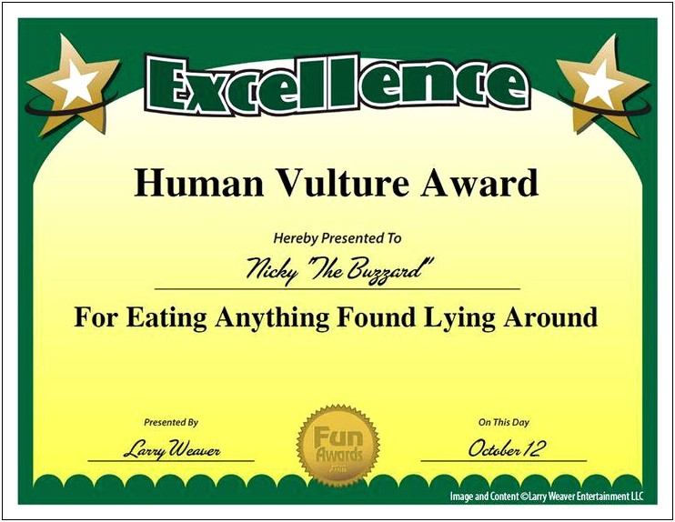 Free Funny Certificate Templates For Word