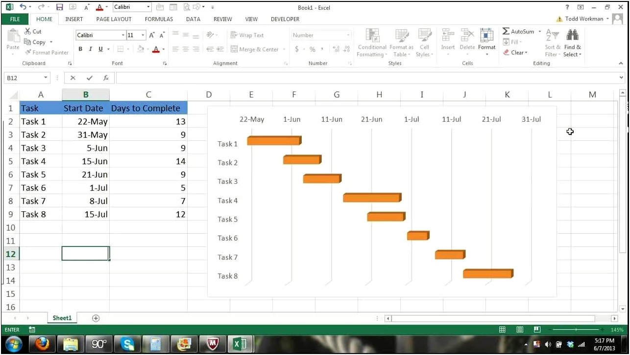 Free Gantt Chart Excel Template 2013