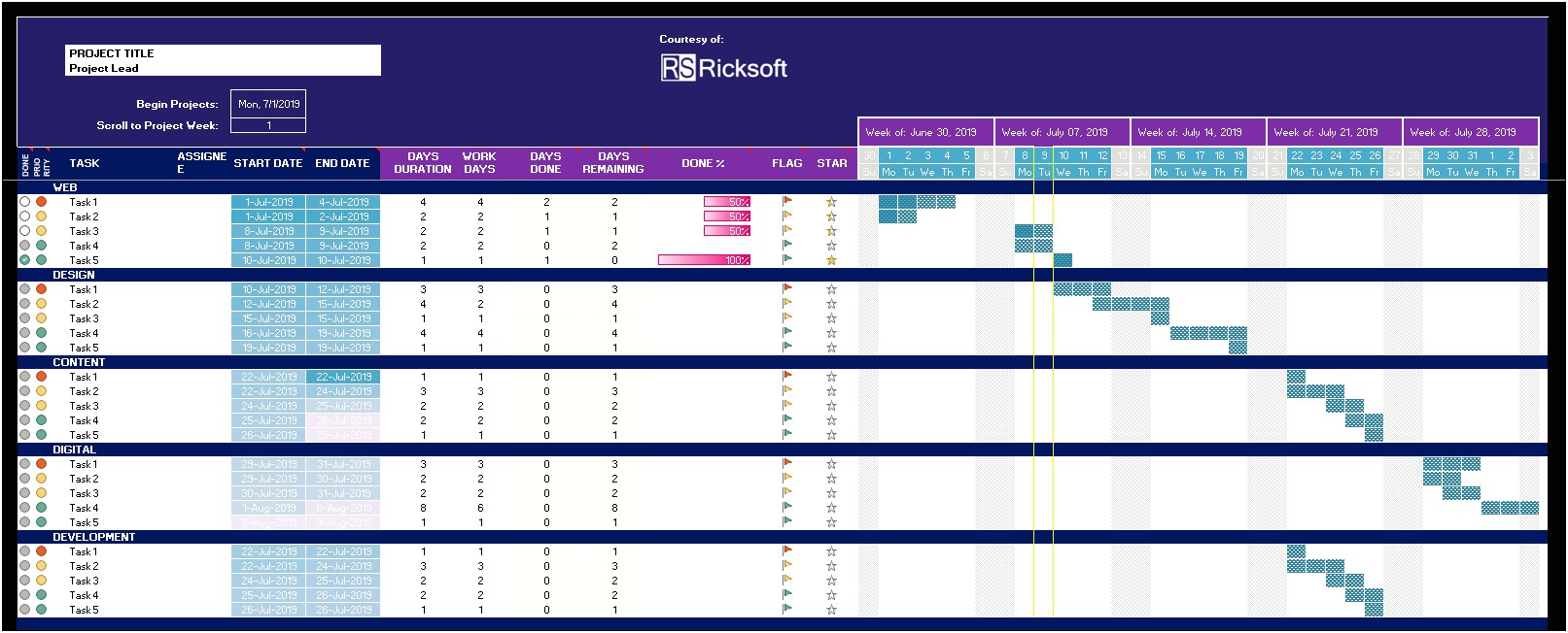 Free Gantt Chart Template Download Excel