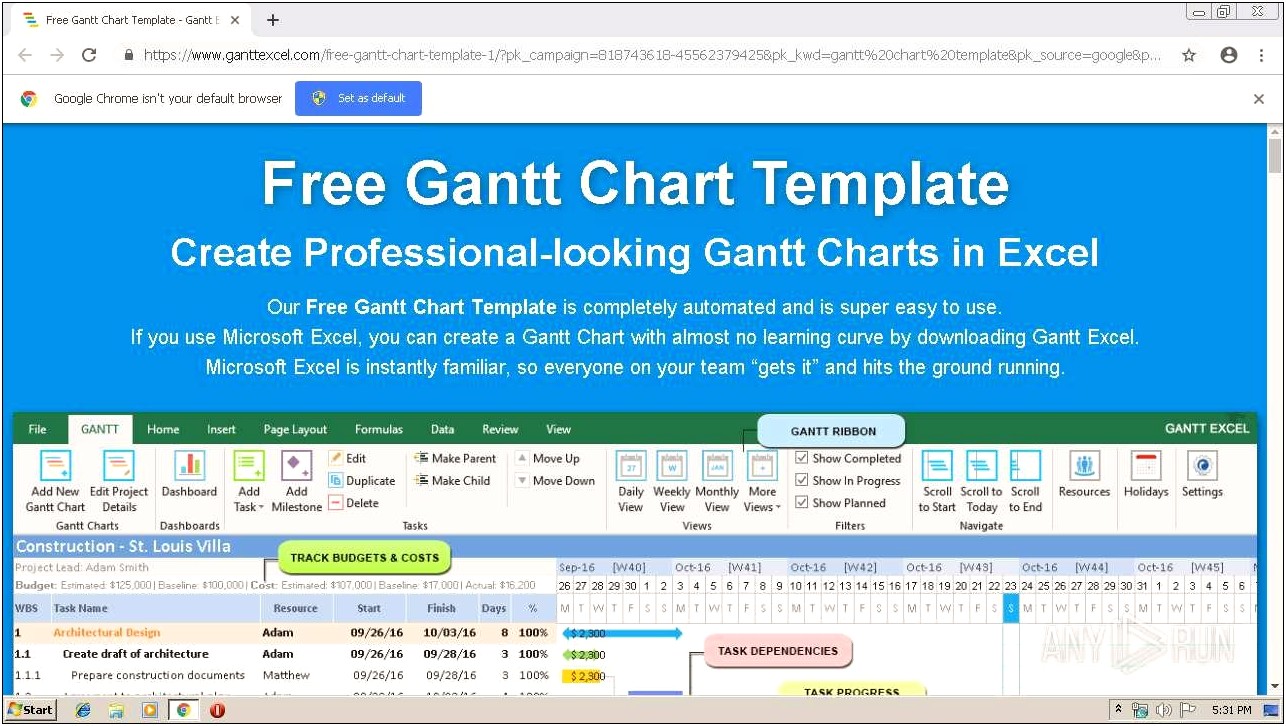 Free Gantt Chart Template Excel Uk
