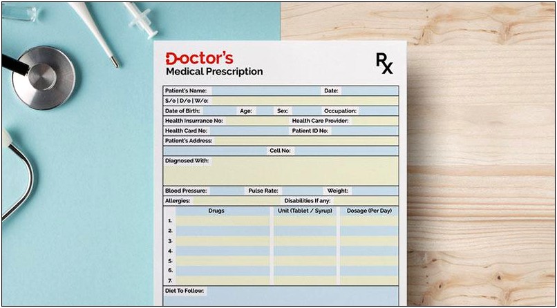 Free Generic Personal Medication And Allergy Template