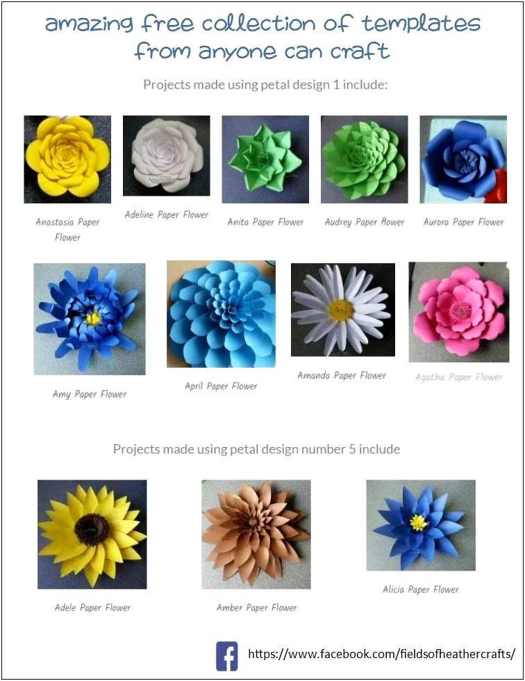 Free Giant Paper Flower Templates For Cricut
