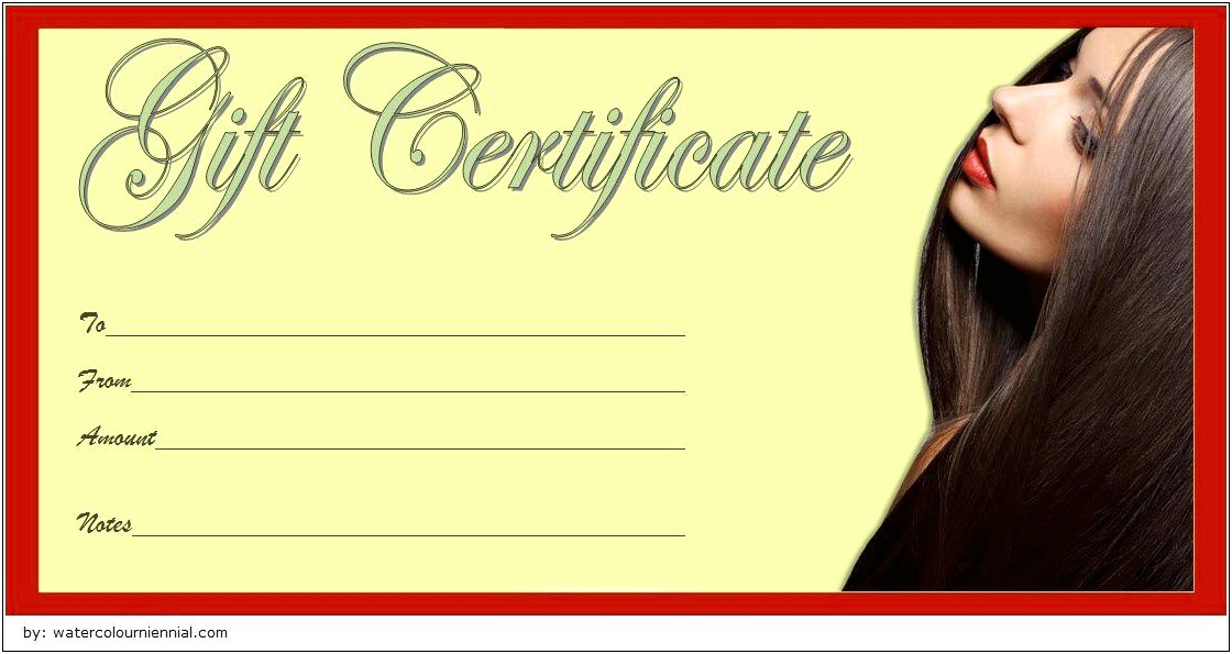 Free Gift Certificate Template For Hair Salon