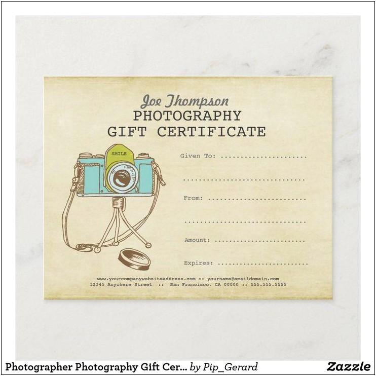Free Gift Certificate Template For Photographer