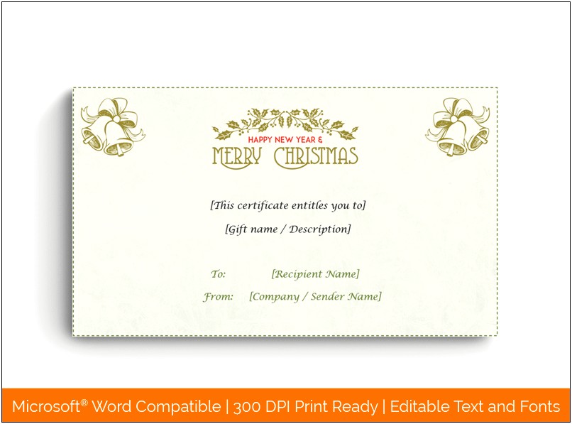 Free Gift Certificate Template Microsoft Compatible