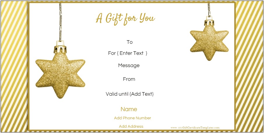 Free Gift Certificate Template Word Christmas
