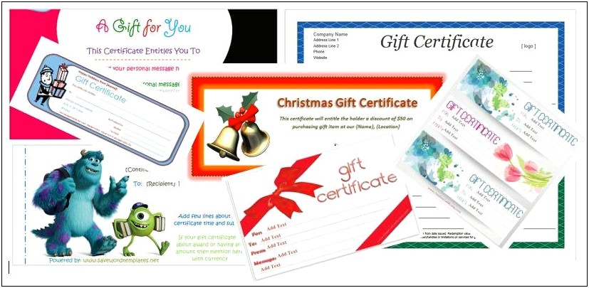 Free Gift Certificate Templates For Word 2003