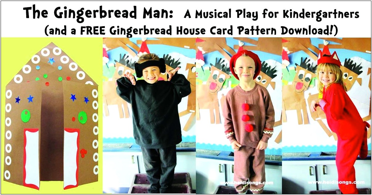 Free Gingerbread Man Paper Bag Puppet Template