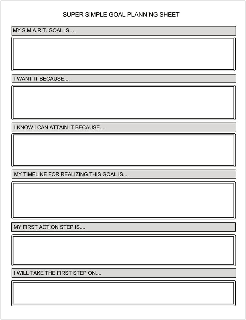 Free Goal Setting Template For Students