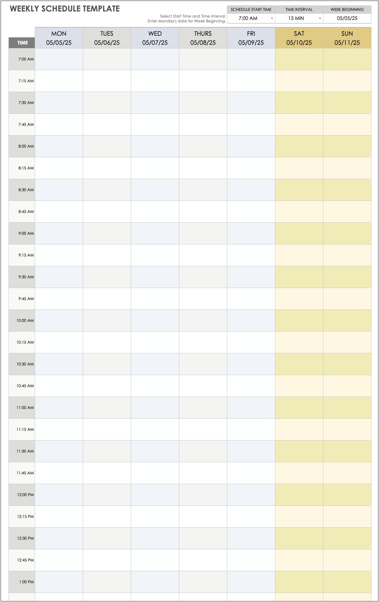 Free Google Sheets Daily Schedule Templates