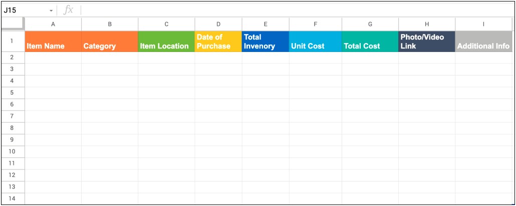 Free Google Sheets Simple Inventory Template