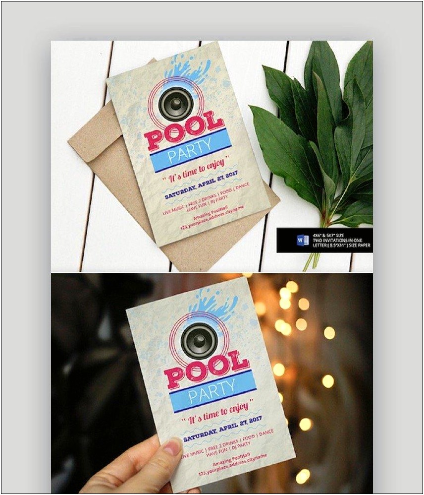 Free Graduation Pool Party Templates For Word