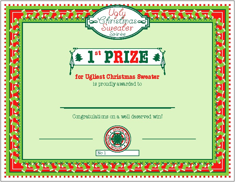 Free Grand Prize Winner Certificate Template