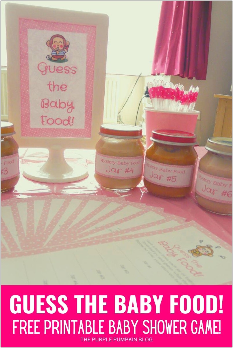 Free Guess The Baby Food Game Template Printable