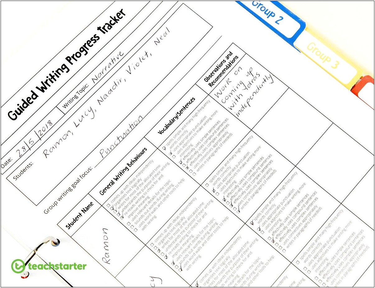 Free Guided Writing Lesson Plans Template