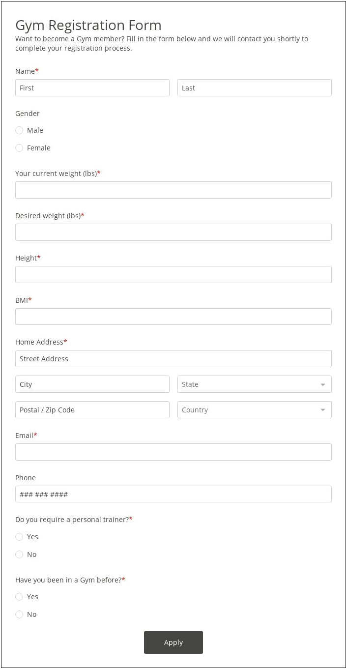 Free Gym Management System Project Templates