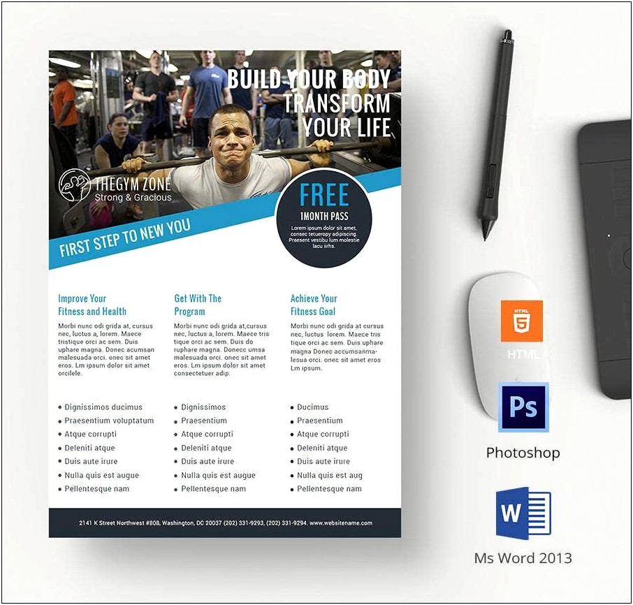 Free Gym Newsletters Template In Word