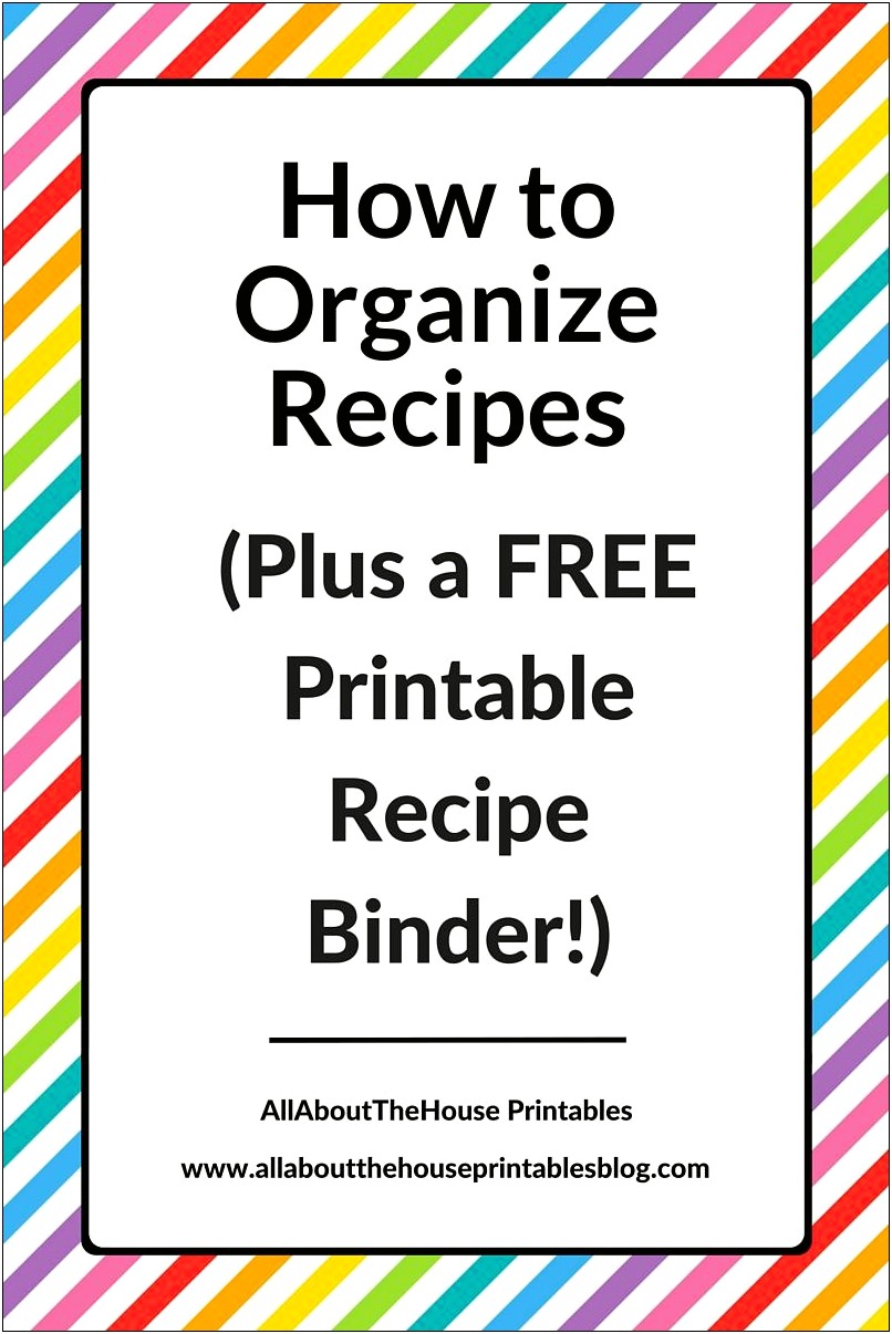 Free Half Page Recipe Book Templates Printable