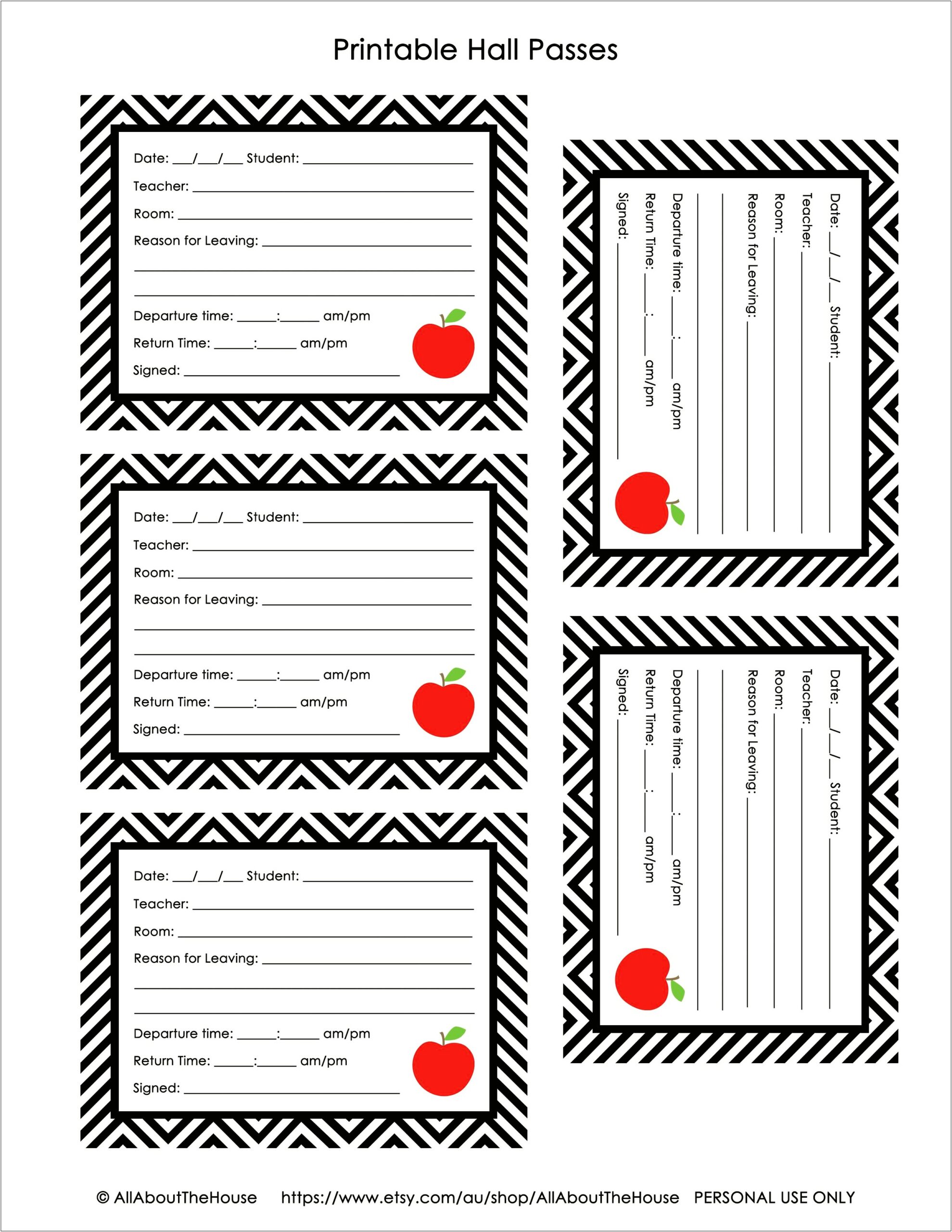 Free Hall Pass Templates For Teachers