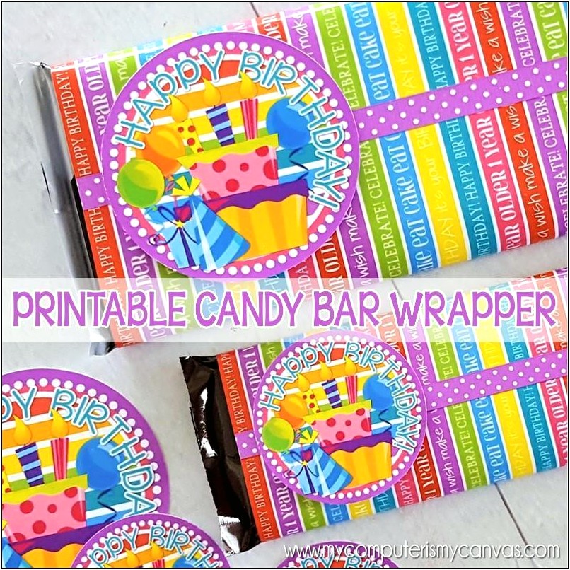 Free Happy Birthday Candy Bar Wrapper Template