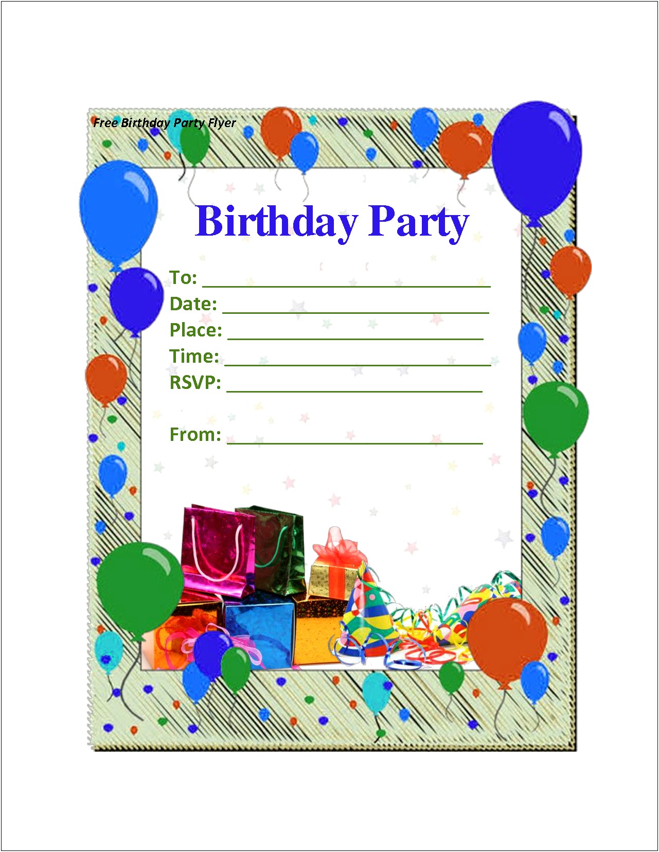 Free Happy Birthday Party Invitation Template