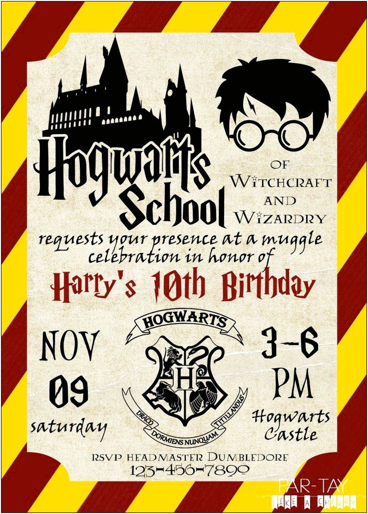 Free Harry Potter Invitation Template Download