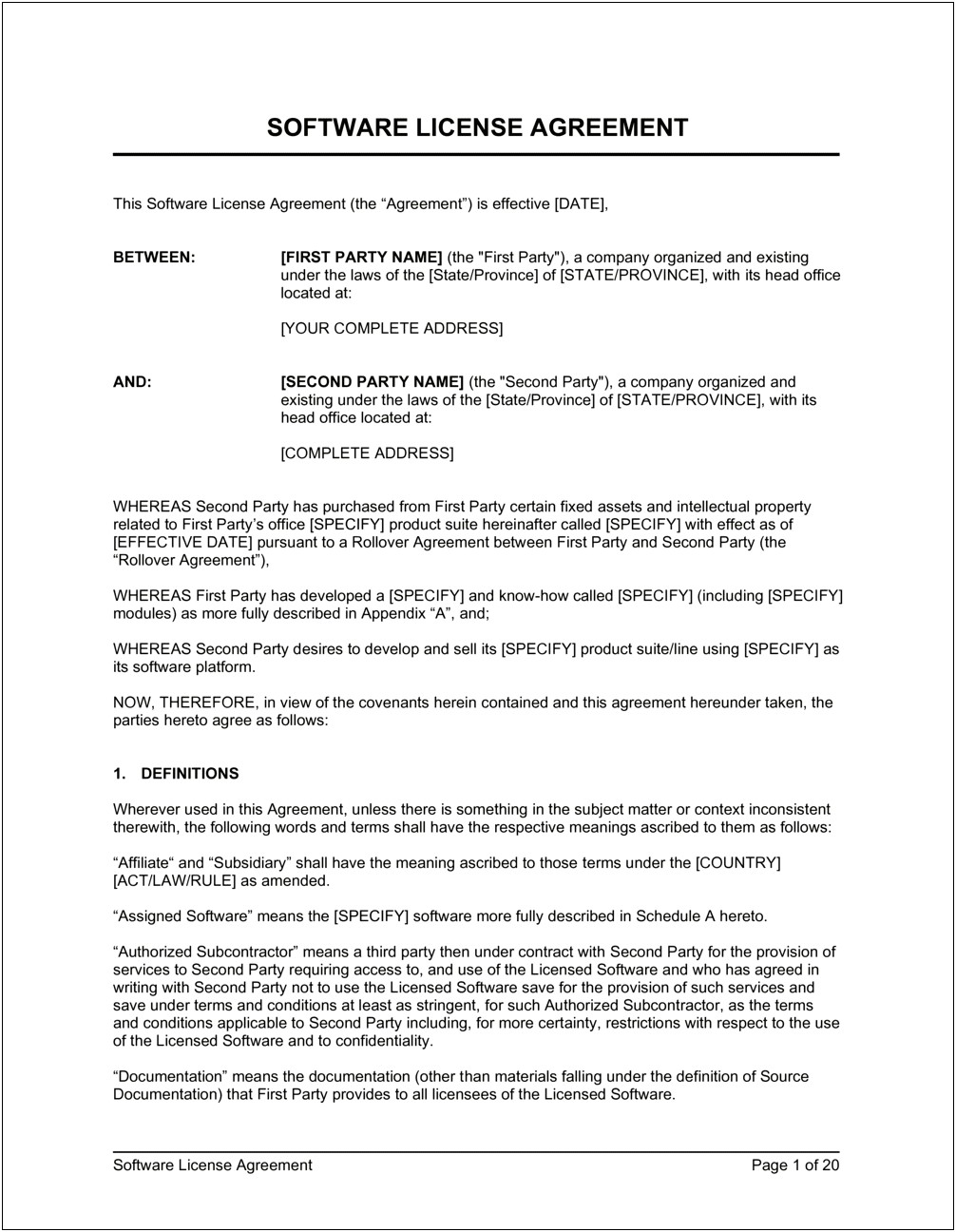 Free Heads Of Agreement Document Template