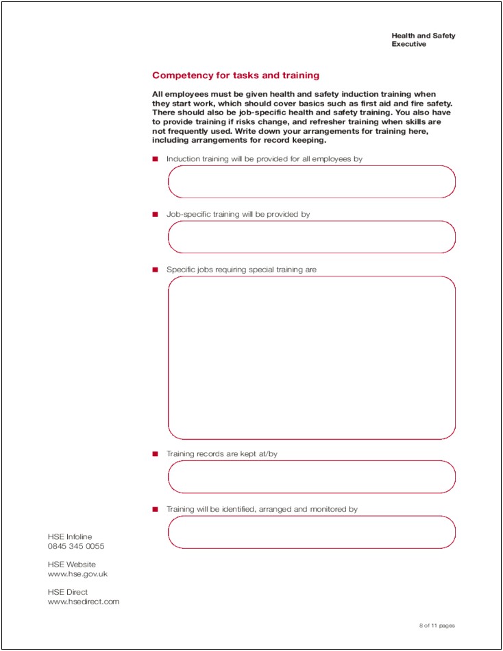 Free Health And Safety Policy Template Uk