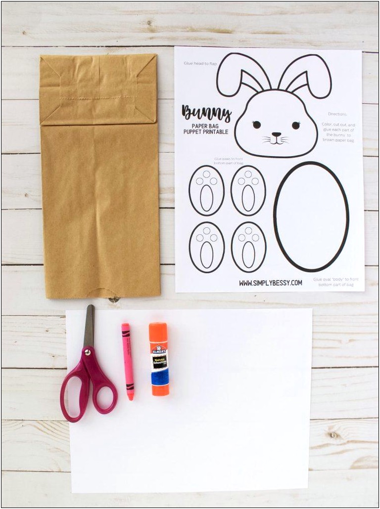Free Hippo Paper Bag Puppet Template