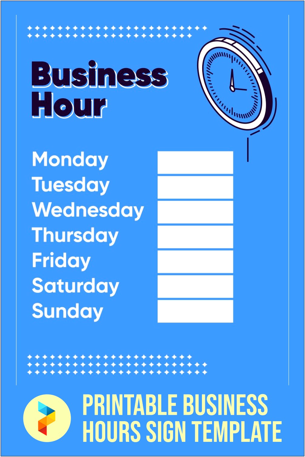 Free Holiday Business Hours Sign Template