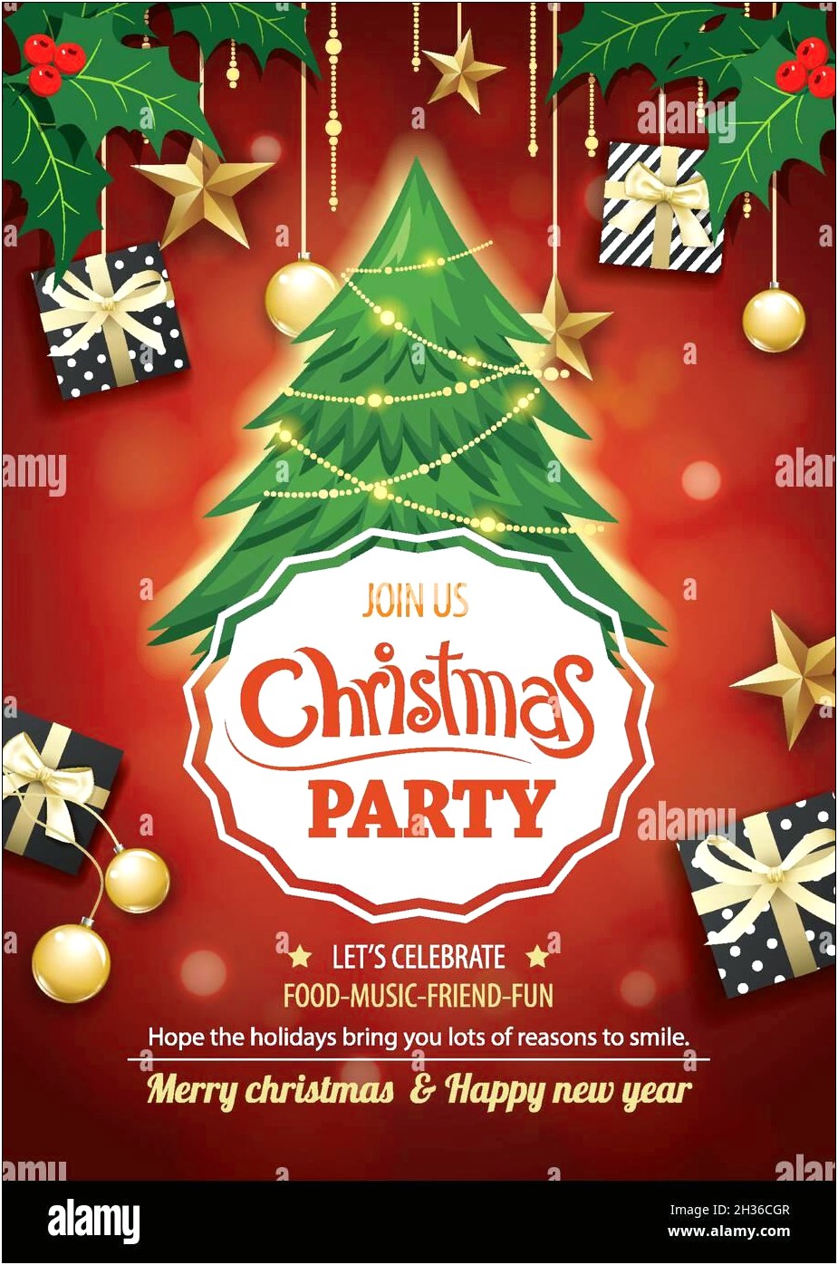 Free Holiday Party Invitation Background Template
