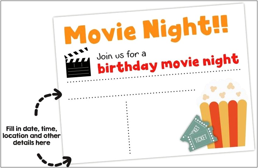 Free Hollywood Themed Party Invitation Template