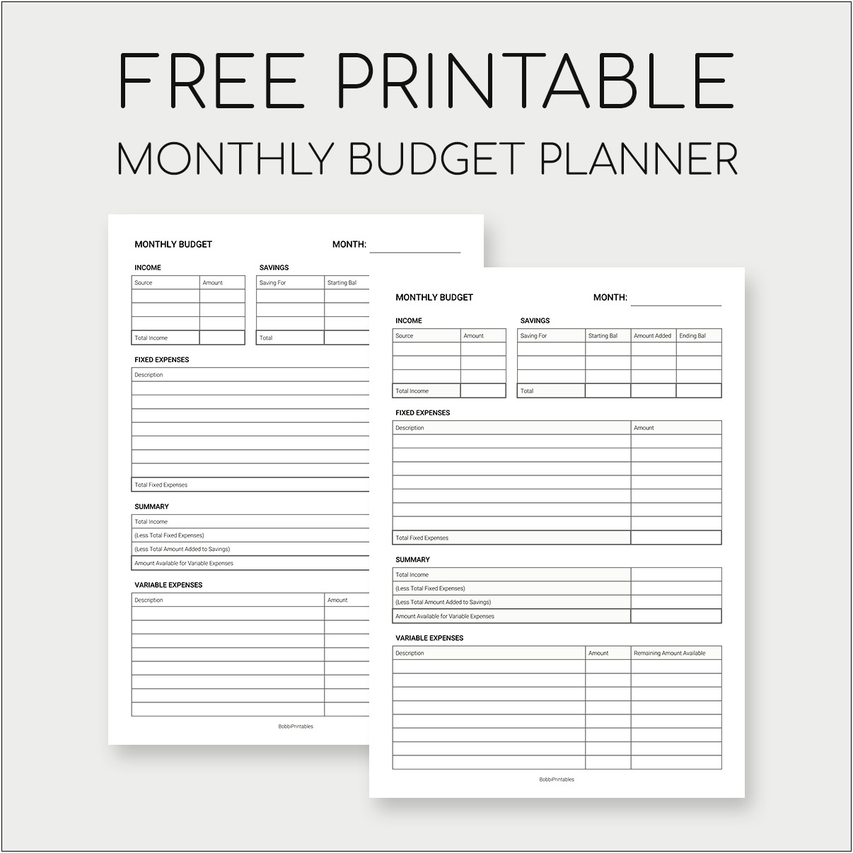 Free Household Budget And Expense Templates