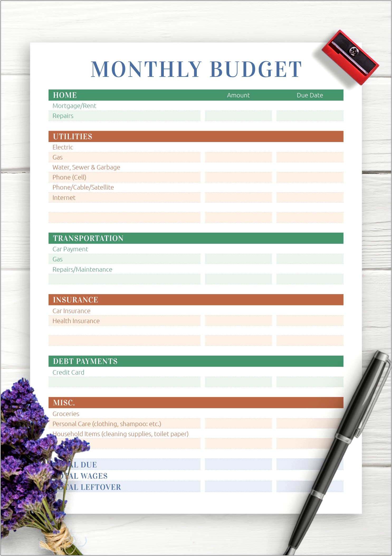 Free Household Budget Template South Africa