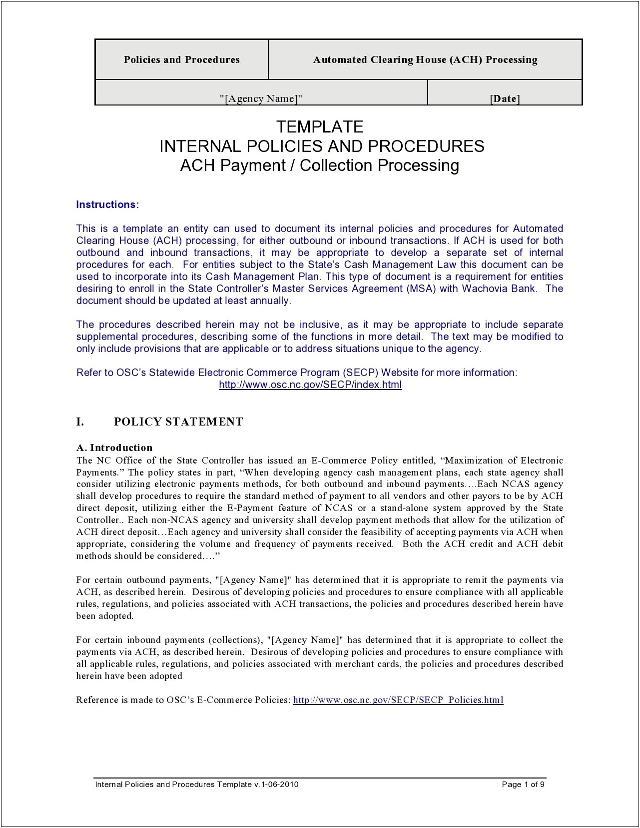 Free Hr Policies And Procedures Manual Template
