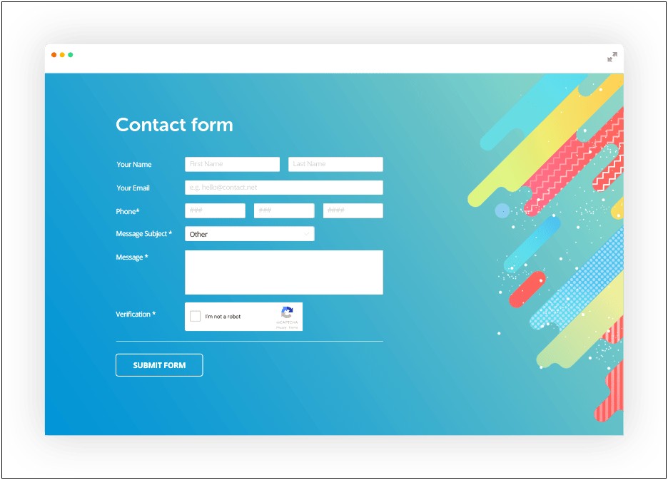 Free Html Contact Us Form Template