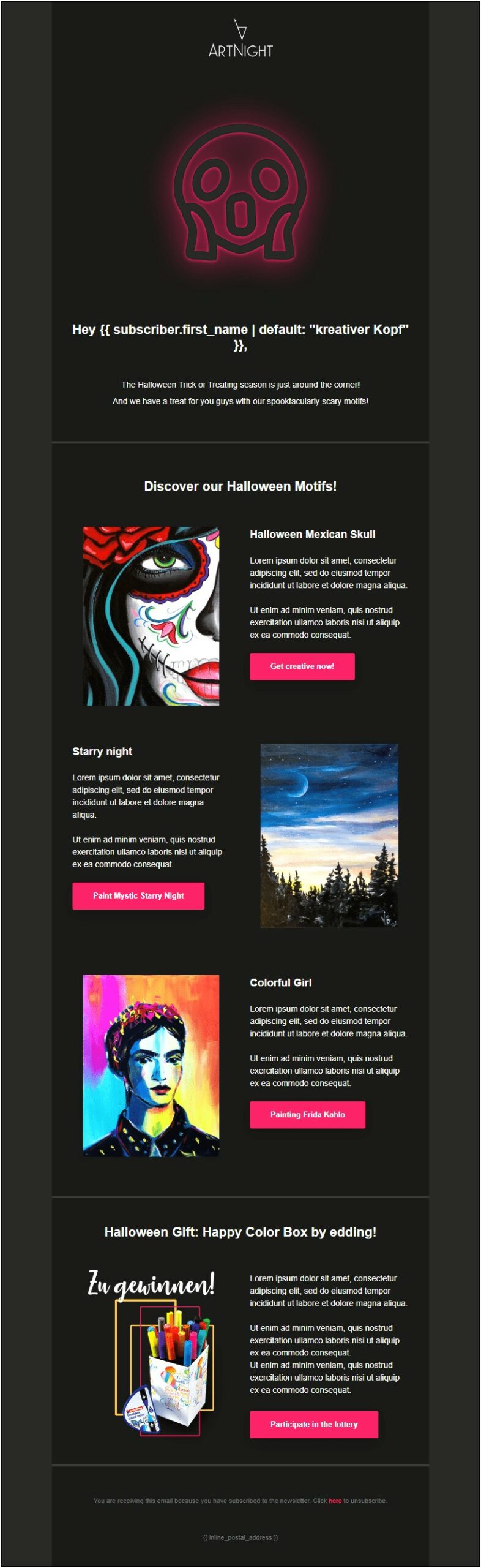 Free Html Halloween Newsletter Email Template