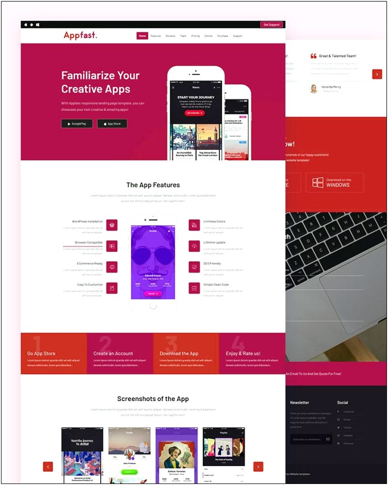 Free Html One Page Landing Page Templates