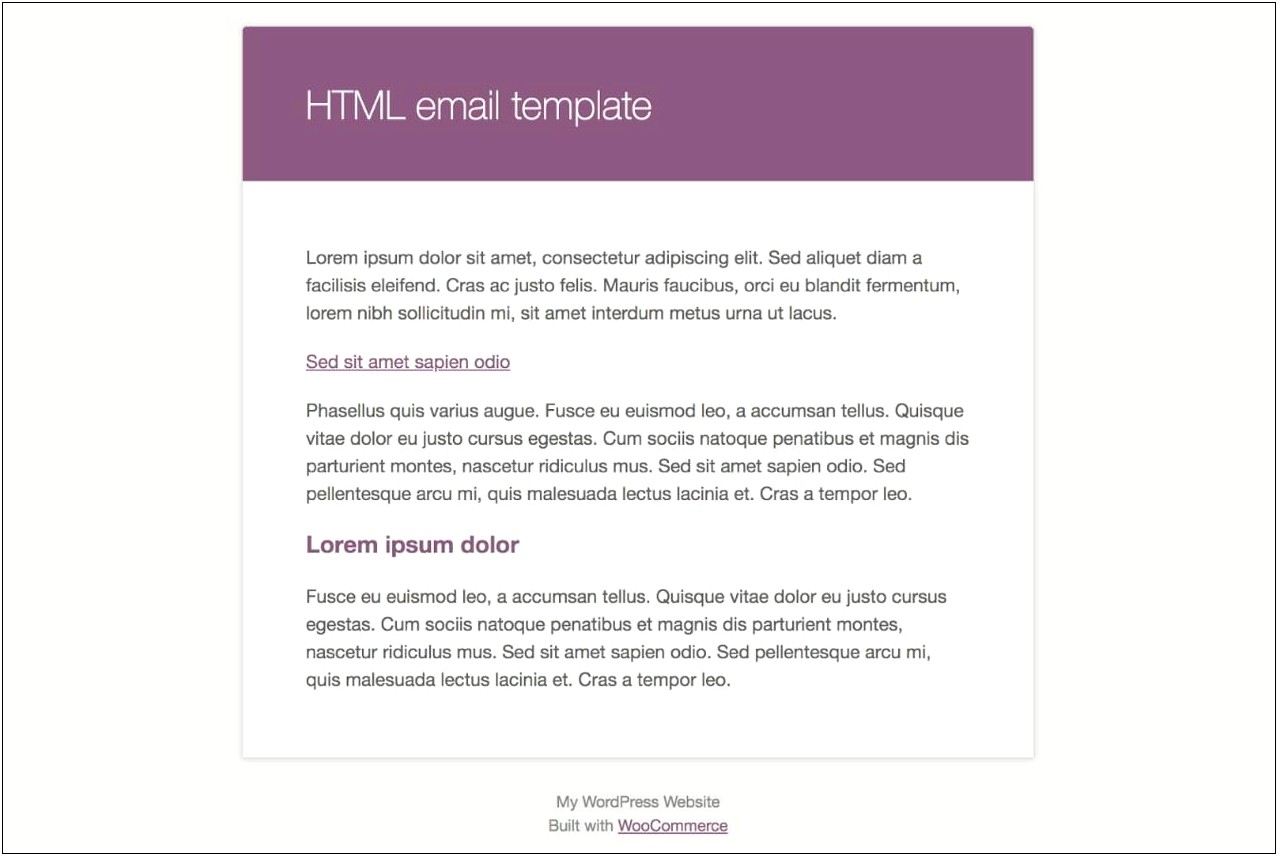 Free Html Order Confirmation Email Template
