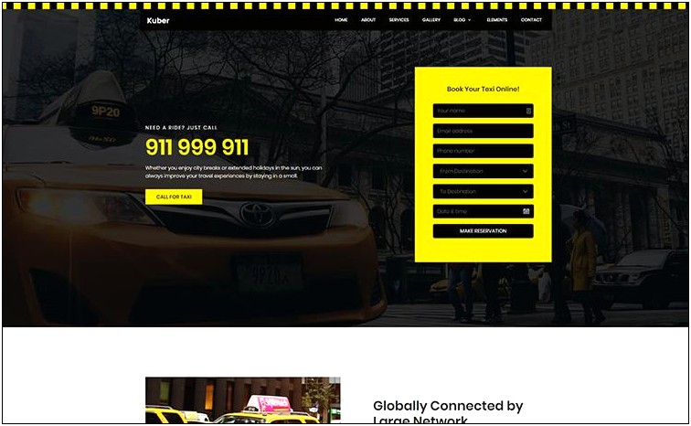 Free Html Responsive Bootstrap Template Taxi