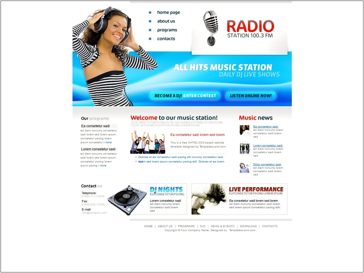 Free Html Templates For Internet Radio Station