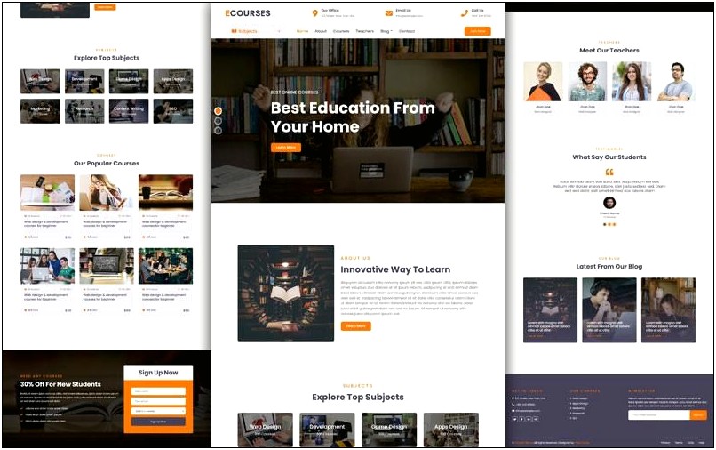 Free Html Templates For Online Learning