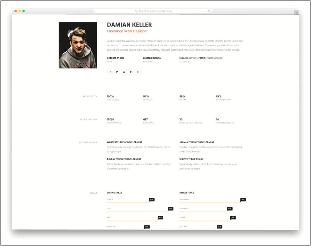 Free Html Templates For Personal Profile