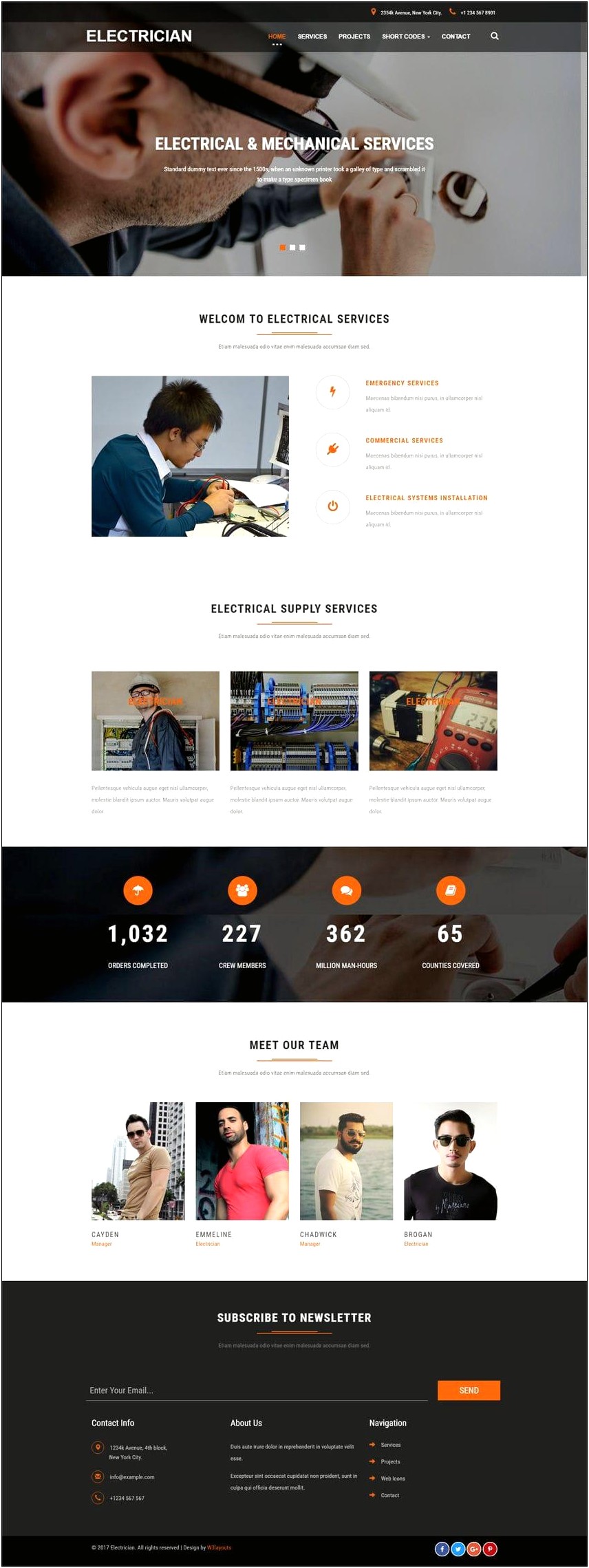Free Html5 Template For Electrical Company